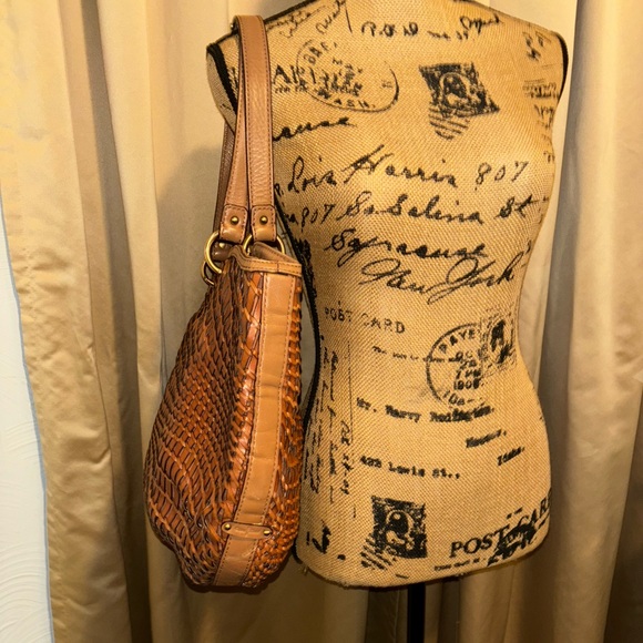 🥃COLE HAAN🥃WOVEN WHISKEY LEATHER SHOULDER BAG 🥃🥃🥃🥃🥃🥃 - Picture 6 of 13